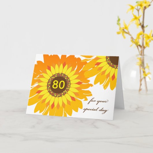 Carte Anniversaire Personnalisé Front, Ajouter l'année,  (Fleur jaune)