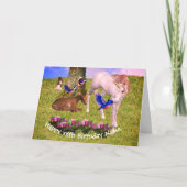 Carte Anniversaire personnalisé Licorne et ses Amis (Devant)