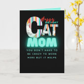 Carte Anniversaire Personnalisé Maman Chat Moderne Folle (Fleur jaune)