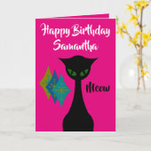 Carte Anniversaire personnalisé Mi-Siècle-Moderne de (Fleur jaune)