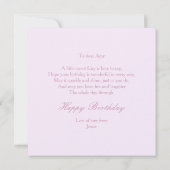 Carte Anniversaire Personnalisé Moderne Fées Roses Fille (Dos)