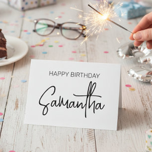 Carte Anniversaire Personnalisé Nom du monogramme Callig