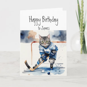 Carte Anniversaire Personnalisé Nom Fun Cute Chat jouant