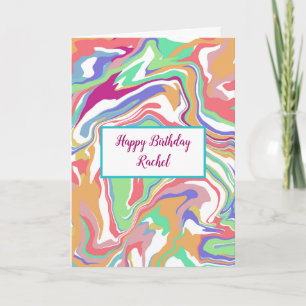 Carte Anniversaire personnalisé   Sherbert Marble