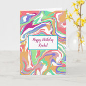 Carte Anniversaire personnalisé | Sherbert Marble (Fleur jaune)