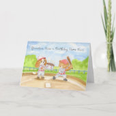 Carte Anniversaire Petit-Fils Baseball Ours & CKCS (Devant)