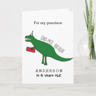 Carte Anniversaire Petit-Fils Dinosaure Trex
