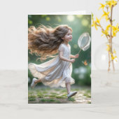 Carte Anniversaire Petite Fille À La Recherche De Papill (Fleur jaune)