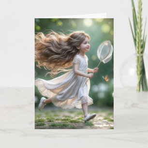 Carte Anniversaire Petite Fille À La Recherche De Papill