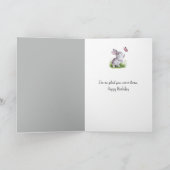 Carte Anniversaire Petite fille avec un lapin (Intérieur)