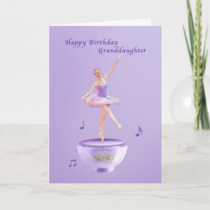 Carte Anniversaire, petite-fille, ballerine de boîte à