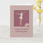 Carte Anniversaire, petite-fille, ballerine sur Pointe (Fleur jaune)
