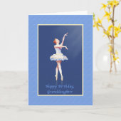 Carte Anniversaire, petite-fille, ballerine sur Pointe (Fleur jaune)