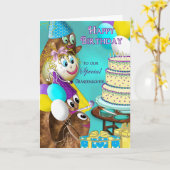 Carte ANNIVERSAIRE - Petite-fille - FAMILLE POTATO (Fleur jaune)