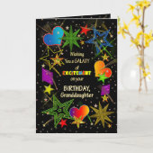 Carte Anniversaire, PETITE-FILLE, galaxie abstraite, (Fleur jaune)