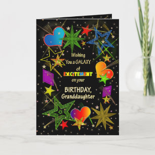 Carte Anniversaire, PETITE-FILLE, galaxie abstraite,