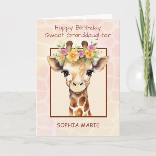 Carte Anniversaire Petite-fille Personnaliser Safari Jun (Devant)