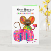 Carte Anniversaire, Petite-fille, Souris, Groupe Kaleido (Fleur jaune)