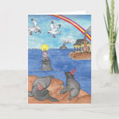 Carte ANNIVERSAIRE - Phoques (Devant)