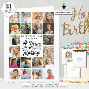 Carte Anniversaire Photo Collage 21 Photos Tout âge Pers