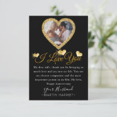 Carte Anniversaire Photo Gold Heart Pour Femme (Debout devant)