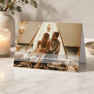 Carte Anniversaire Photo Moderne Photo de couple heure