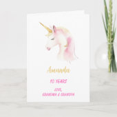 Carte Anniversaire photo rose Unicorne (Devant)