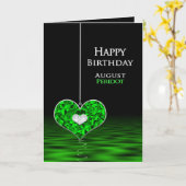 Carte Anniversaire - Pierre de naissance - Août - Perido (Fleur jaune)