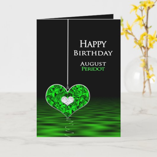 Carte Anniversaire - Pierre de naissance - Août - Perido (Fleur jaune)