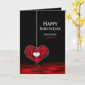 Carte Anniversaire - Pierre de naissance - Janvier - Gar (Fleur jaune)