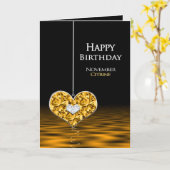 Carte Anniversaire - pierre porte-bonheur - novembre - (Fleur jaune)