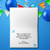 Carte Anniversaire Pilote avion photo cockpit Fun Aviati