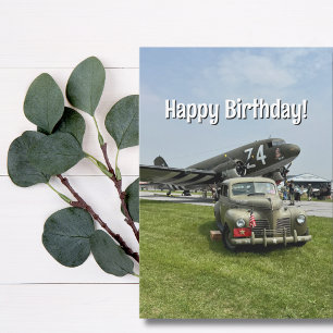 Carte Anniversaire Pilote Avion Vintage Militaire Drôle