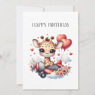 Carte Anniversaire Pilote Girafe