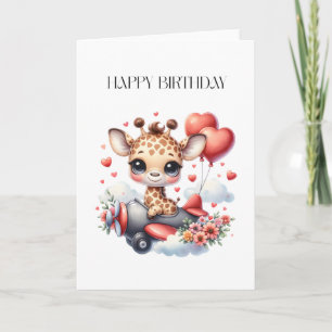 Carte Anniversaire Pilote Girafe