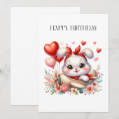 Carte Anniversaire Pilote Lapin (Devant / Derrière)