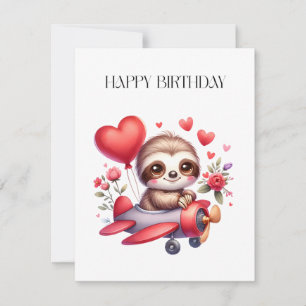 Carte Anniversaire Pilote Paresseux