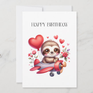 Carte Anniversaire Pilote Paresseux