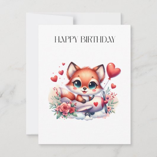 Carte Anniversaire Pilote Renard (Devant)