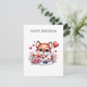 Carte Anniversaire Pilote Renard (Debout devant)