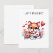 Carte Anniversaire Pilote Renard (Devant / Derrière)