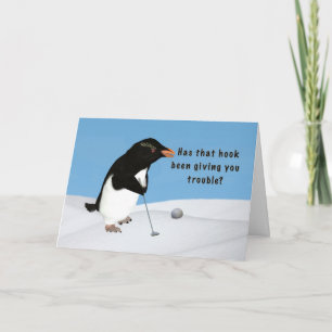 Carte Anniversaire, Pingouin Humoristique Jouer Au Golf