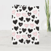Carte Anniversaire Pink Black Hearts (Dos)