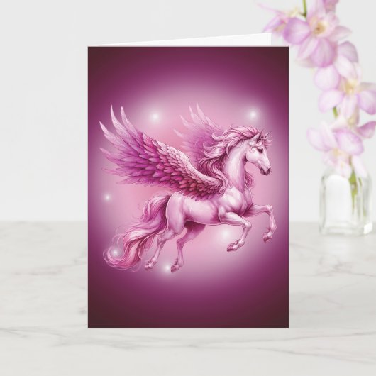 Carte Anniversaire Pink Pegasus Design Imaginaire (Orchidée)