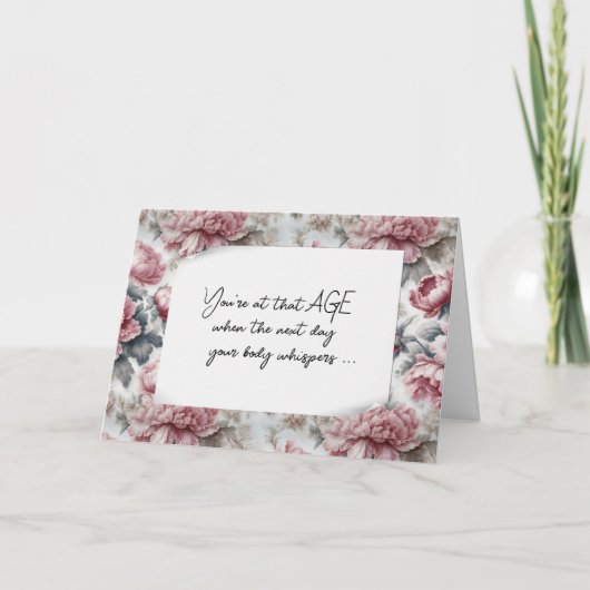 Carte Anniversaire Pink Peony Humour (Devant)