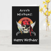 Carte Anniversaire Pirate (Fleur jaune)