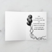 Carte Anniversaire, Plaid Noir & Blanc, Ballons, N'Impor (Intérieur)