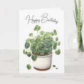 Carte Anniversaire Plante Succulent en Pot (Devant)