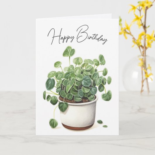 Carte Anniversaire Plante Succulent en Pot (Fleur jaune)
