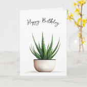 Carte Anniversaire Plante Succulent en Pot (Fleur jaune)